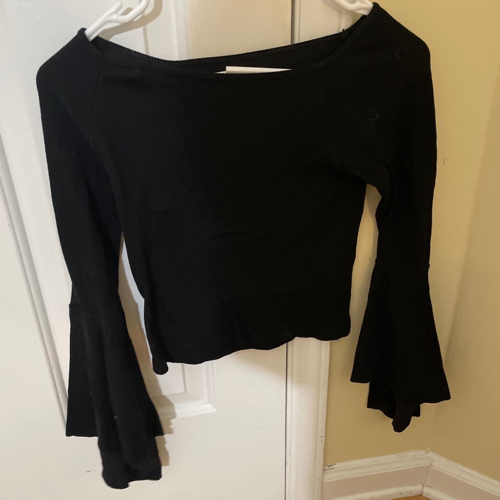 Black top with flare sleeves never worn